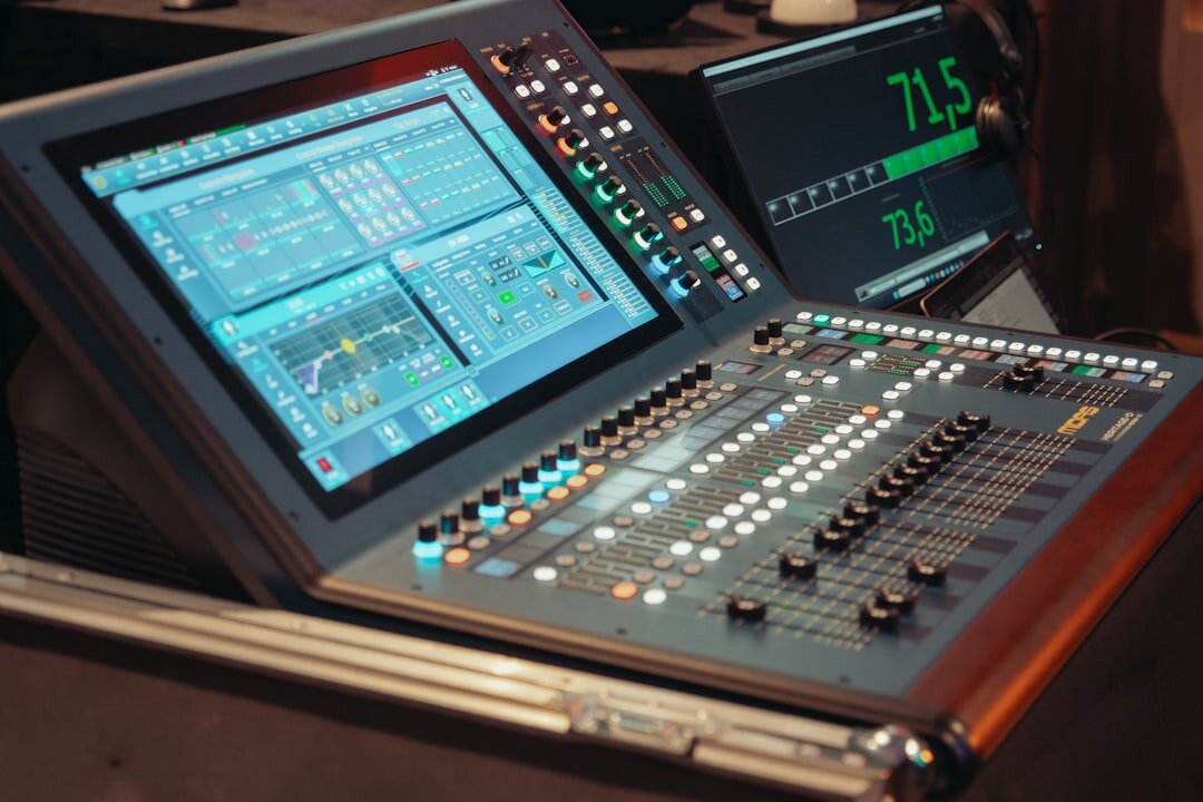 Teleprompter on a camera in a broadcasting studio