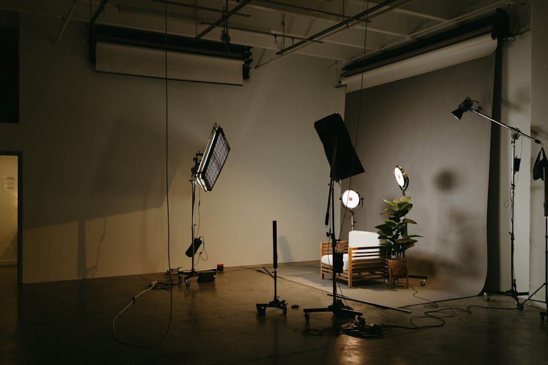 Multicamera production setup with multiple cameras in a studio