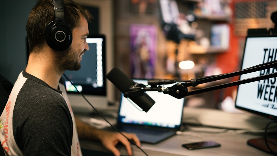 Team of broadcast professionals collaborating in a studio